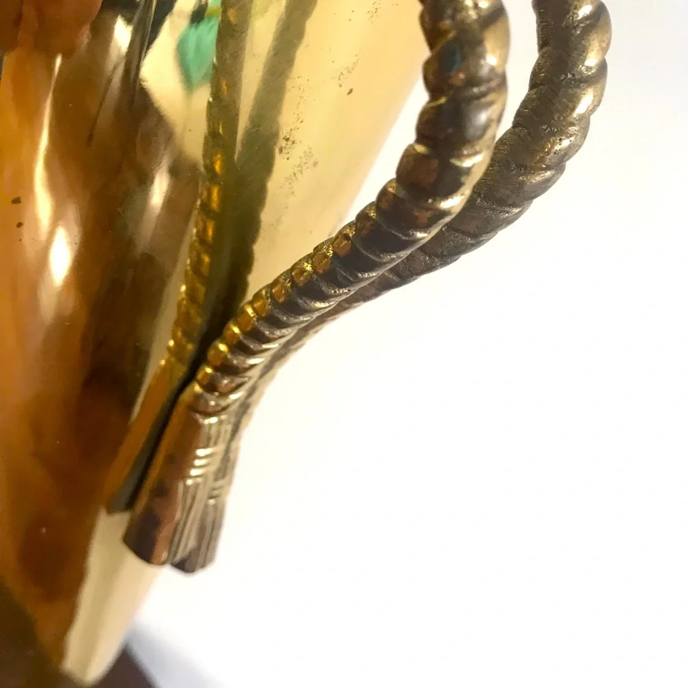 Vintage Brass Umbrella Stand Scalloped Detailing - Picture 3 of 7